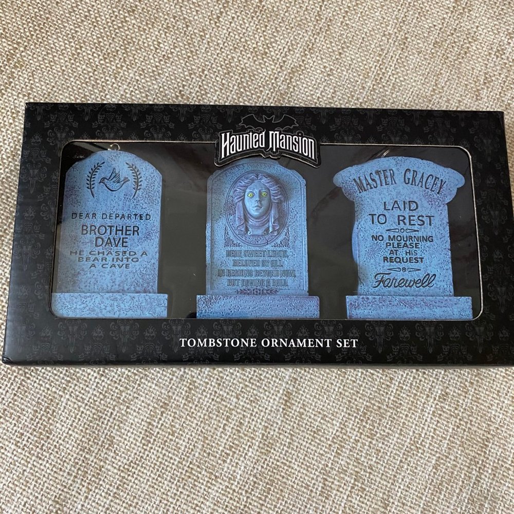 Disney Haunted Mansion Tombstone Ornament Set